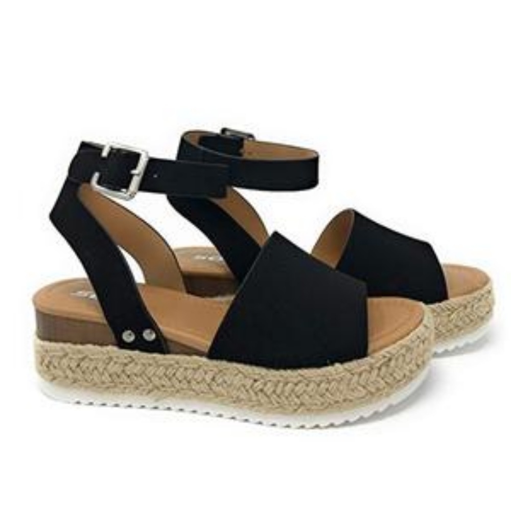 ‼️CLEARANCE‼️ Faux Leather Espadrille Sandals - Picture 2 of 3